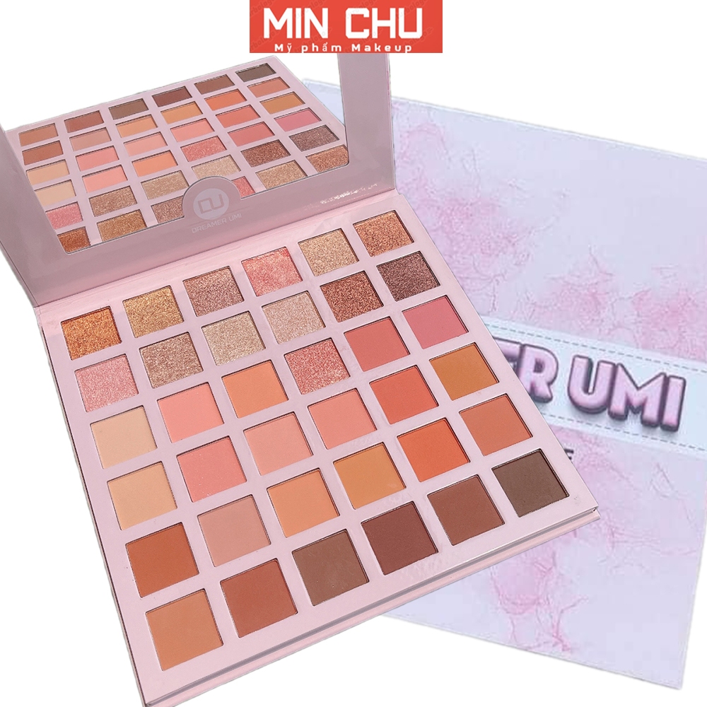 Bảng màu mắt DREAMER UMI 36 ô màu tone hồng, tone cam / tone tây