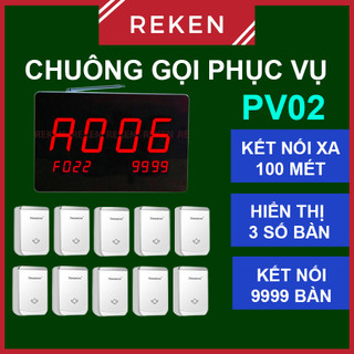 Chuông gọi phục vụ không dây, Chuông nhà hàng, khách sạn, quán ăn, quán karaoke PV02 Pingron