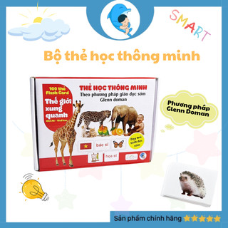 Bộ 100 thẻ học thông minh 14 chủ đề chuẩn phương pháp Glenn Doman giúp bé phát triển não bộ