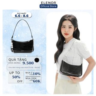 Túi đeo chéo, túi xách nữ ELENOR dây xích phối ngọc đơn giản Da PU cao cấp TC204