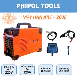 Máy hàn ARC 200E Phipol , chuyên hàn que 3.2 ly , kèm nhiều phụ kiện
