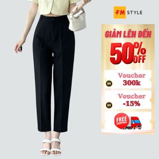Quần tây nữ lưng cao FMSTYLE  công sở gấu bằng 88 đi học đi làm chất tuyết mưa Vitex cao cấp 23090309