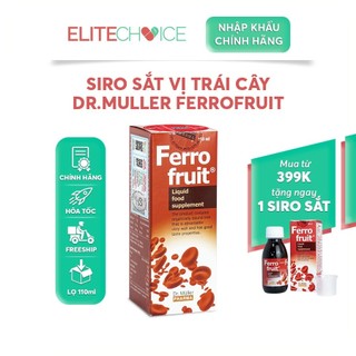 Siro sắt Ferro Fruit Dr.Muller 110ml vị trái cây-bổ sung Sắt cho phụ nữ mang thai,em bé và người thiếu sắt