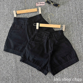 Quần short đùi jean nữ cạp cao ,Quần short jeans lật lai Cun boutique vải denim bền đẹp dễ phối đồ