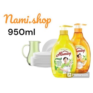 Nước rửa chén Hommey chai 950ml 2 mùi chính hãng ,siêu sạch ngát hương.