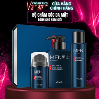 Sữa rửa mặt nam VENZEN kiểm soát dầu Bộ sản phẩm chăm sóc da dành cho nam giới nước hoa hồng toner kem dưỡng ẩm VZ01