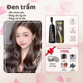 Dầu gội nhuộm tóc thảo dược màu Đen Nâu Trầm Nagi DARK BROWN 04 chiết xuất từ thiên nhiên chai 400ml