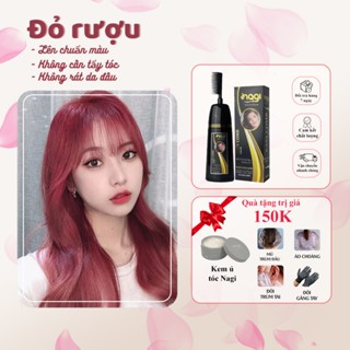 Dầu gội nhuộm tóc thảo dược màu Đỏ Rươu Nagi Liueur Red 08 chiết xuất từ thiên nhiên chai 400ml