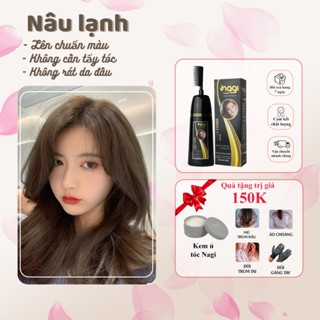 Dầu gội nhuộm tóc màu Nâu Lạnh Nagi Cold Brown 01 chiết xuất từ thiên nhiên chai 400ml