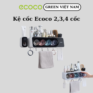 Kệ Đựng Bàn Chải Trong Nhà Tắm Dán Tường ECOCO - Kèm 2,3,4 Cốc