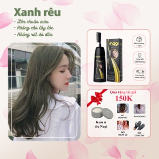 Dầu gội nhuộm tóc màu Xanh rêu Nagi DULL BLUE 15 chiết xuất từ thiên nhiên chai 400ml