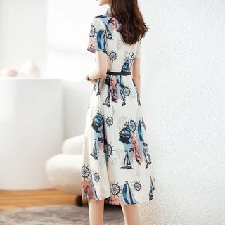 ĐẦM T3D P0L0 C0LLAR PRINTED
