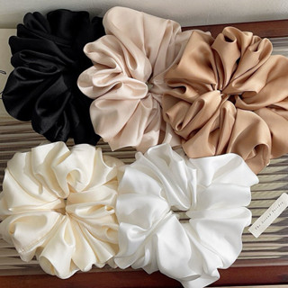 Dây Cột Tóc Scrunchies Vải Lụa Satine Bóng Cỡ Lớn Mềm Xinh Xắn Phong Cách Tiểu Thư Hàn Quôc Phụ Kiện