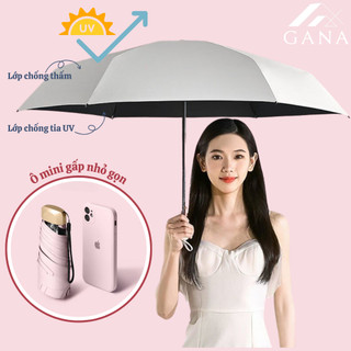 Ô dù mini để túi siêu gọn che nắng che mưa, ô dù gấp gọn chống nắng chống tia UV chống thấm nhanh khô.