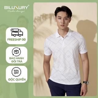 Áo Polo Thiết Kế 8APCH439TRK Biluxury, Polo Make Change Họa Tiết Chống Nhăn Nhàu, Thoáng Mát, Co Giãn 4 Chiều
