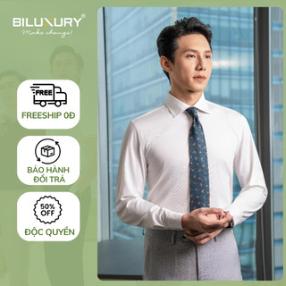 Áo Sơ Mi Dài Tay Nam Màu Trắng Basic 7SMDH302TRK Biluxury Chất Liệu Cao Cấp - Chống Tia UV