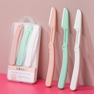 💖MỚI💖 Set 3 Dụng Cụ Cạo, Tỉa Lông Mày, Chân Mày, Tóc Mái Nhỏ Gọn Tiện Lợi, Thép Không Gỉ Nội Địa Trung 88802