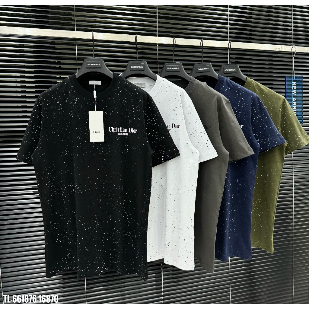 🔥Hot🔥Áo thun Dior in chữ phối vẩy sơn thiết kế hot trend Nam nữ New 2024