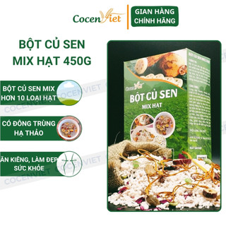 Bột Củ Sen CocenViet, 450g Bột Củ Sen Mix Hạt Thêm Đông Trùng Hạ Thảo Bổ Sung Dinh Dưỡng Làm Đẹp.