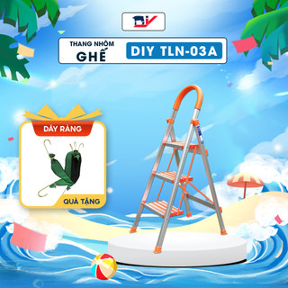 Thang ghế nhôm bản bậc rộng DIY TLN-03A chiều cao sử dụng tối đa 75cm