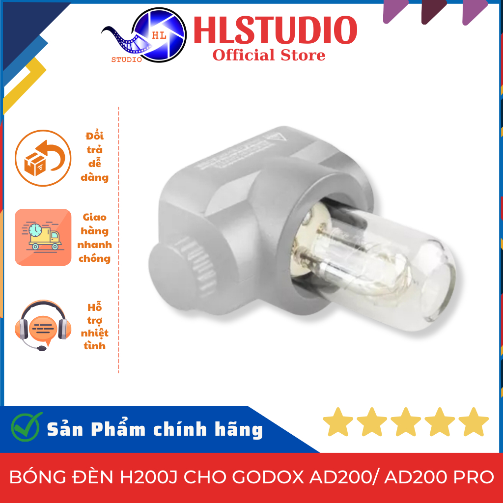 Bóng Đèn Godox H200J Cho Đèn AD200/ AD200 Pro - HL Studio - Tiết Kiệm Năng Lượng, Tuổi Thọ Cao
