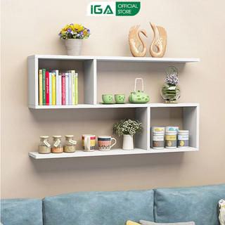 Kệ sách treo tường gỗ mdf phủ melamin thương hiệu IGA - GP13