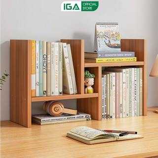 Kệ sách gỗ để bàn làm việc IGA chính hãng IGA GP62