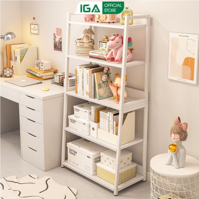 Kệ sách 3 4 5 tầng đa năng khung sắt sơn tĩnh điện decor phong cách kiểu Hàn thương hiệu IGA GM06