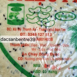 Combo 3 bịch bánh tráng Mỹ Lồng (bịch 10 bánh, loại bánh nướng) 450g 1 bịch