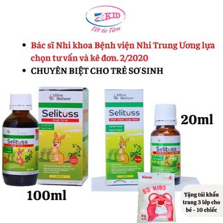 Tinh chất ho, Siro ho Selituss, hỗ trợ giảm ho, long đờm, giảm đau rát họng cho trẻ