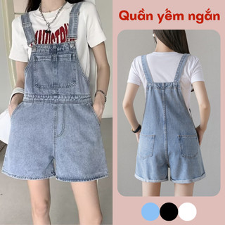 Quần Yếm Sooc Bò Hai Túi MIAA Chất Jeans Denim Dáng Ngắn Ulzzang Hàn Quốc Trẻ Trung Năng Động