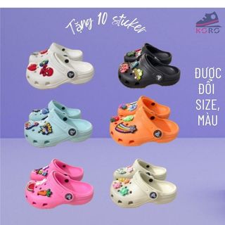 Dép sục cho bé trai và bé gái chống trơn trượt, chất liệu nhựa mềm dẻo, êm chân  hàng  au  tuồn  lỗi  cắt  đã  qua  xửý