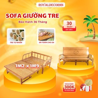  BÁN CHẠY  Ghế sofa giường tre thông minh ROYALDECORHN giường gấp gọn làm ghế chất liệu tre giường tre bà đẻ tiện lợi 