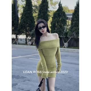 Đầm body trễ vai nhún tay dài