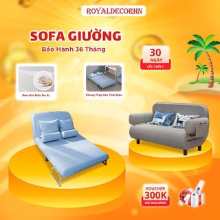 Ghế sofa giường gấp gọn đa năng ROYALDECORHN, sofa bed khung thép, đệm bọt biển, giường gấp gọn thông minh