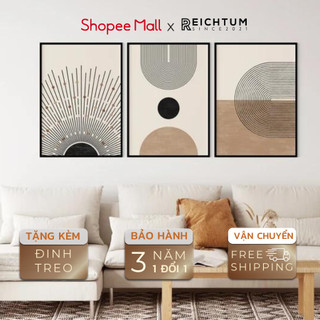 Tranh treo tường SET3 của REICHTUM - Decor phòng ngủ chill/ Tráng gương/ Chất vải camvas