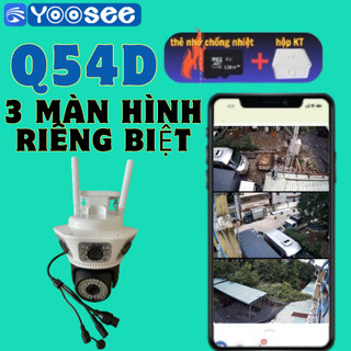 CAMERA YOOSEE Q54D- 3 MÀN HÌNH RIÊNG BIỆT- 12MPX - NGOÀI TRỜI CHỐNG NƯỚC XOAY - CÓ ĐÈN BÁO ĐỘNG