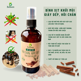 Bình xịt khử mùi hôi chân Boboon từ tinh dầu vỏ quế 100ml