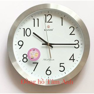 ( Vành inox  ) Đồng Hồ Treo Tường Chính Hãng Kashi k707 Vành kim loại máy Kim Trôi Siêu Tĩnh