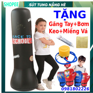 Trụ đấm bốc boxing bơm hơi BACK TO SCHOOL dành cho bé dài 150cm, đường kính 30cm hỗ trợ tập thể thao