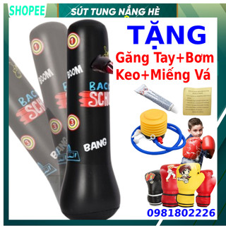 Trụ đấm bốc boxing BACK TO SCHOOL bơm hơi - Bao cát đấm bốc boxing dành cho bé cao 150cm, phi 30cm