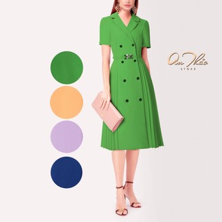 Đầm CK Vest 2 Bên Dập Ly Đai Liền, Chất Vải Tây Cao Cấp Co Giãn Nhẹ