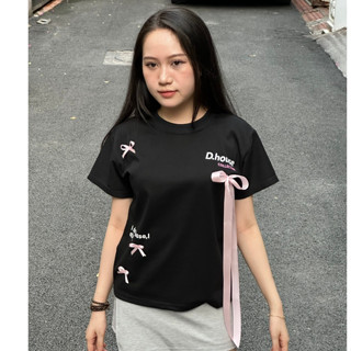 Áo Thun Nữ Ôm BOW BABY TEE Đính Nơ- Form nhỏ Cổ Tròn Top Cotton Ôm gọn