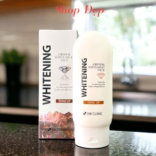 Kem Ủ Trắng - Kem Dưỡng Trắng Toàn Thân Có Nâng Tone 3W Clinic Whitening Crystal White Milky Pack Tone Up 200ml