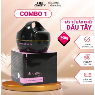 [COMBO 5] Tẩy tế bào chết body dâu tây WON MIIN loại bỏ da chết toàn thân làm sáng da đều màu da 250G