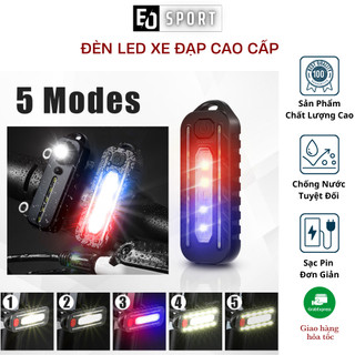 Đèn Led Gắn Hậu Xe Đạp Cao Cấp Chống Nước Cảnh Báo Tín Hiệu 5 Chế Độ Siêu Sáng Nhiều Màu Cùng 1 Chế Độ - Eo.sportdz