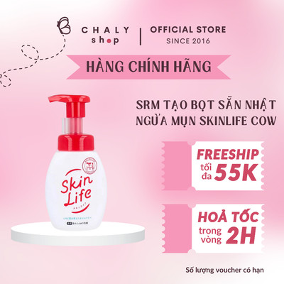 Sữa rửa mặt tạo bọt sẵn ngừa mụn Cow Skinlife Facial Wash Pump 160ml của Nhật Bản