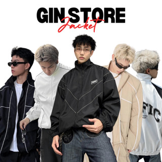 Áo khoác jacket phản quang local brand fafic tag cao su vải dù hai lớp trượt nước chống nắng nam nữ big size gin store