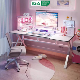 Bàn gaming chữ K thiết kế đẹp mắt khung thép chống ghỉ phủ sơn tĩnh điện thương hiệu IGA - GM80