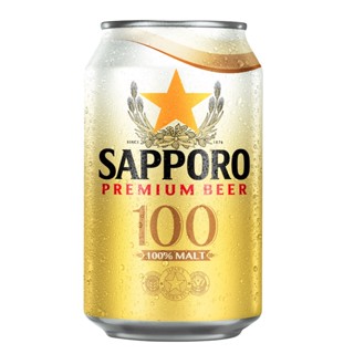 Bia Sapporo Premium 100, lon 300ml (24 lon/thùng) gold - Sản phẩm do Cholimex Food phân phối
